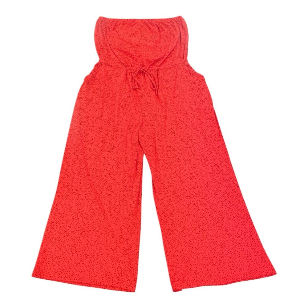 Express Red Speckle Strapless Jumpsuit Size Large MSRP$70 NWT’s